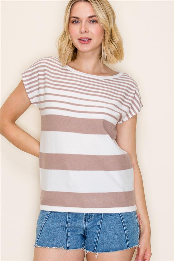 Wide Crew Neck Short Sleeve Top – Mainstream Boutique Omaha